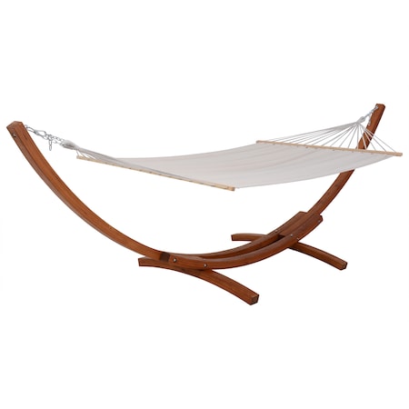 Deko Living Outdoor Cedar Wood Hammock with White Textilene Fabric COP20208WHT